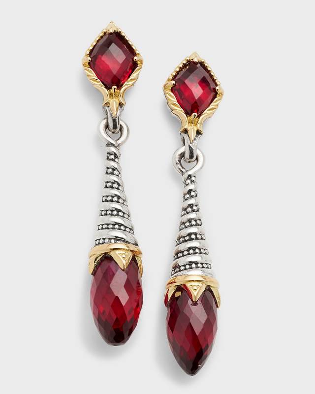 18K Yellow Gold & Sterling Silver Corundum Statement Earrings